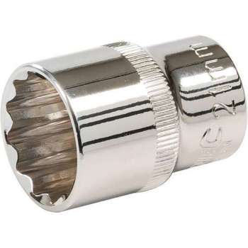 Silverline Metrische Veeltand, 12 Tands Dop - 1/2 Inch, Maat 21 mm.