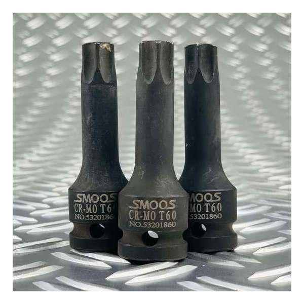 Smoos® Losse inwendige T55 torx krachtdop met 1/2 opname - 3 stuks Smoos® Losse inwendige T55 torx krachtdop met 1/2 opname - 3 stuks