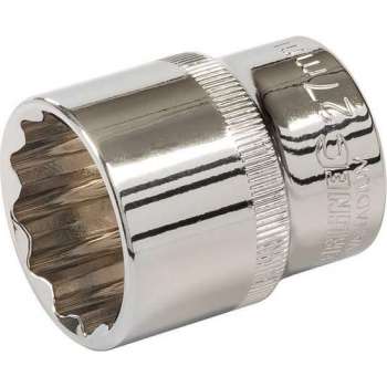 Silverline Metrische Veeltand, 12 Tands Dop - 1/2 Inch, Maat 27 mm.