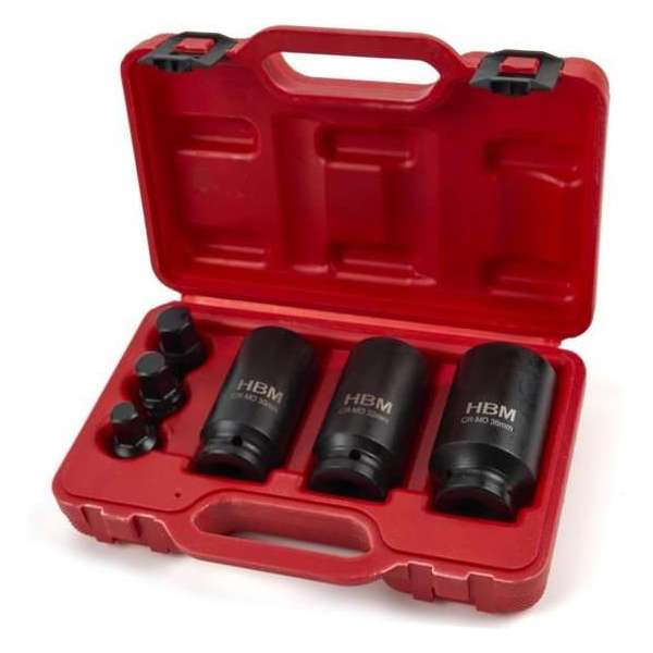 6 Delige Aandrijfas Doppenset, Montageset Met 1/2" Opname 6 Delige Aandrijfas Doppenset, Montageset Met 1/2" Opname