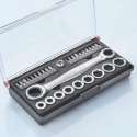Smoos® Ratelsleutelset met uitwisselsysteem 31-delig - Staal - Zilver