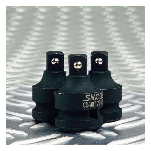 Smoos® Kracht verloopdop van 1/2 naar 3/8 - 3 stuks - Zwart Smoos® Kracht verloopdop van 1/2 naar 3/8 - 3 stuks - Zwart