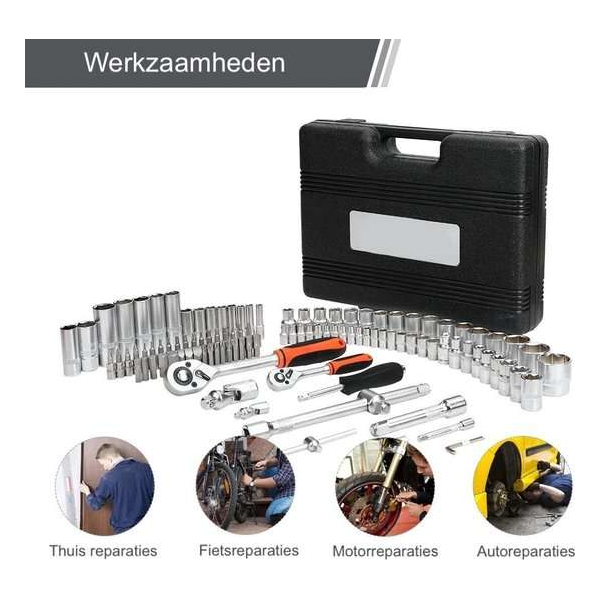 Tools PRO dopsleutelset - 108 onderdelen - voor autoreparaties caravan vakantie vaderdag Tools PRO dopsleutelset - 108 onderdelen - voor autoreparaties caravan vakantie vaderdag