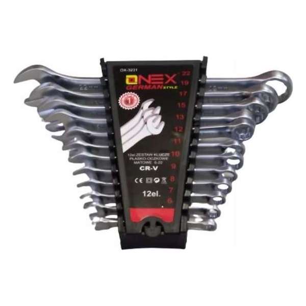 Onex 12-delige Ringsteeksleutelset- 6 mm t/m 22 mm Onex 12-delige Ringsteeksleutelset- 6 mm t/m 22 mm