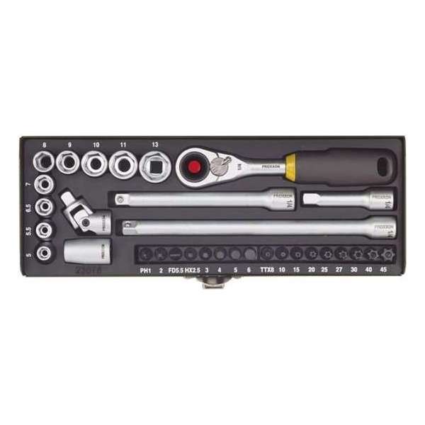 Proxxonindustrial - Fijnmechanica-steeksleutel- En Schroevendraaierset 1/4' (32- - PR23078 Proxxonindustrial - Fijnmechanica-steeksleutel- En Schroevendraaierset 1/4' (32- - PR23078