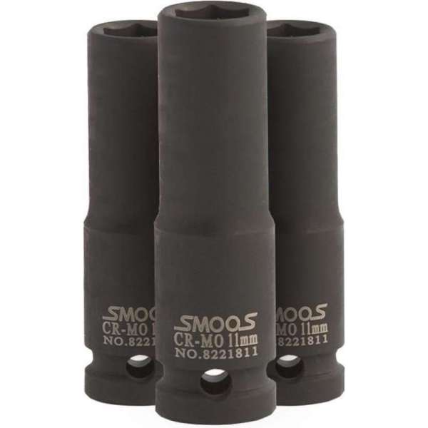 Smoos® Lange krachtdop 15 mm 3/8 opname - 3 stuks Smoos® Lange krachtdop 15 mm 3/8 opname - 3 stuks