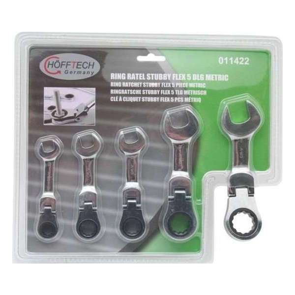 Steek- Ring Ratel Sleutels Stubby (5-Delig) Steek- Ring Ratel Sleutels Stubby (5-Delig)