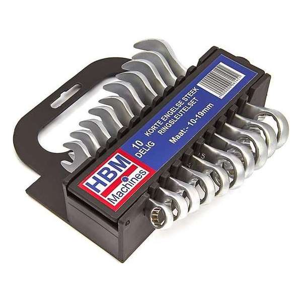10 Delige Korte Metrische Steek – Ringsleutelset 10 - 19 mm 10 Delige Korte Metrische Steek – Ringsleutelset 10 - 19 mm