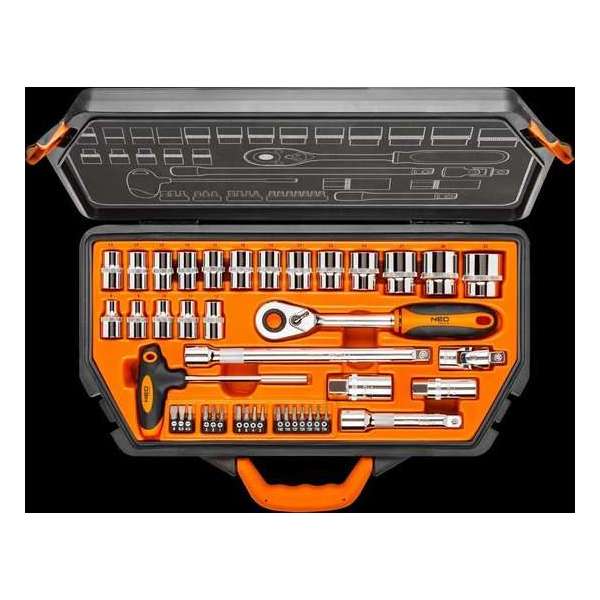 Neo Tools Doppenset 42 Dlg, 1/2 Aansluiting Neo Tools Doppenset 42 Dlg, 1/2 Aansluiting