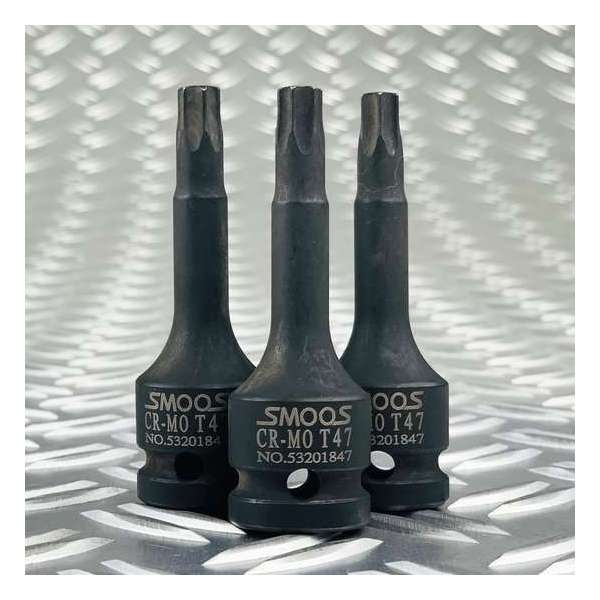 Smoos® Losse inwendige T45 torx krachtdop met 1/2 opname - 3 stuks Smoos® Losse inwendige T45 torx krachtdop met 1/2 opname - 3 stuks