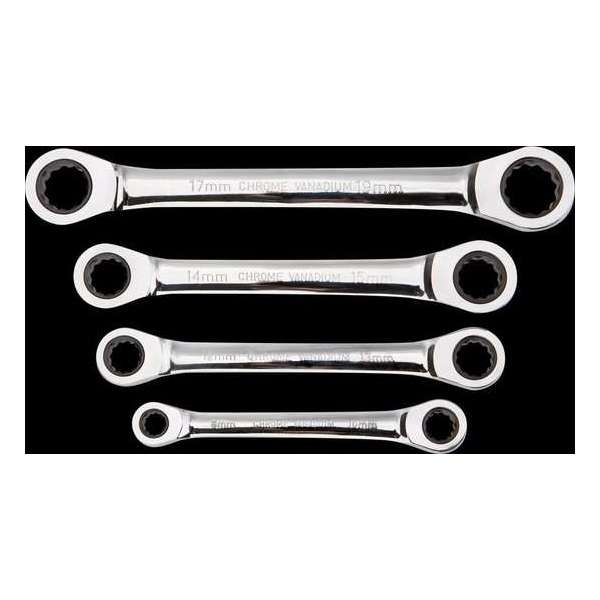 NEO ringratelset 8-19mm, 4dlg crv staal NEO ringratelset 8-19mm, 4dlg crv staal