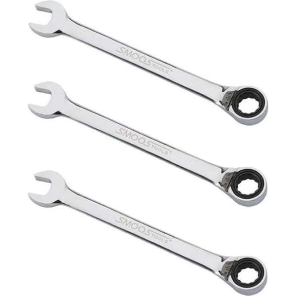 Smoos® Omschakelbare ringratelsleutel - 17 mm - 3 stuks Smoos® Omschakelbare ringratelsleutel - 17 mm - 3 stuks