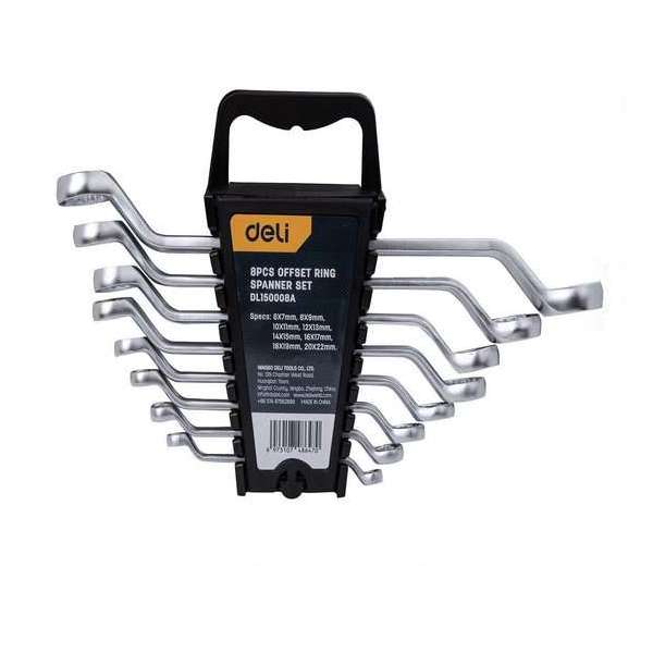 Dubbele ringsleutelsets 8 delig Deli Tools EDL150008A Dubbele ringsleutelsets 8 delig Deli Tools EDL150008A