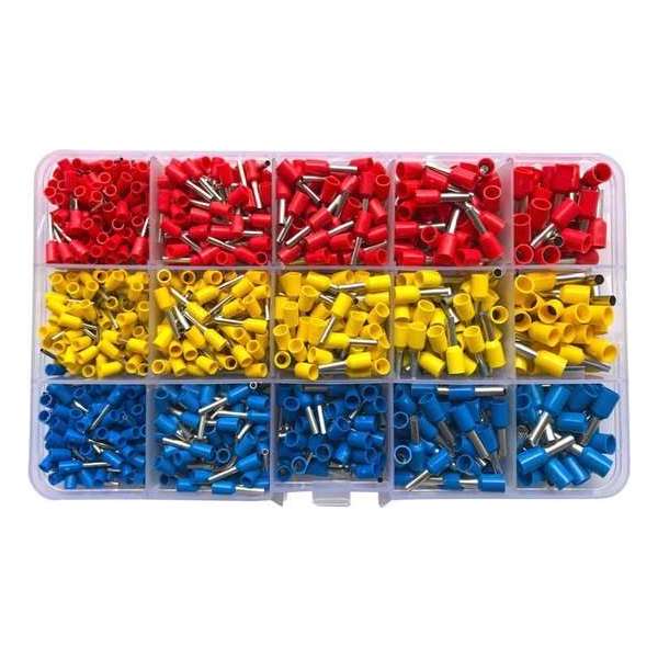 Adereindhulzen 1120 stuks in opbergdoos | 0,5mm2 - 4mm2 | Adereindhuls Adereindhulzen 1120 stuks in opbergdoos | 0,5mm2 - 4mm2 | Adereindhuls