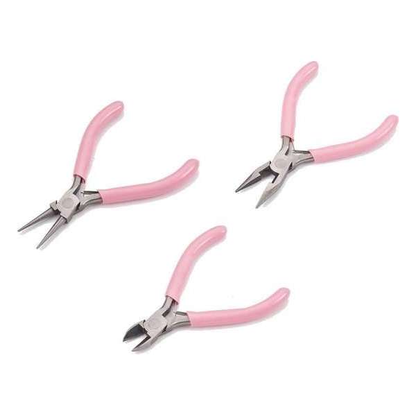 Roze Sieraden Tangen | Platbek tang, Rondbek tang & Knip tang | Sieradenpakket | Sieraden tangenset | MAIA Creative Roze Sieraden Tangen | Platbek tang, Rondbek tang & Knip tang | Sieradenpakket | Sieraden tangenset | MAIA Creative