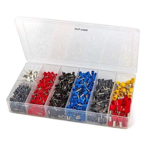 Adereindhulzen assortimentsdoos - 1200-delig - Kabelschoenen - Adereindhuls - Adereindhulstang Adereindhulzen assortimentsdoos - 1200-delig - Kabelschoenen - Adereindhuls - Adereindhulstang