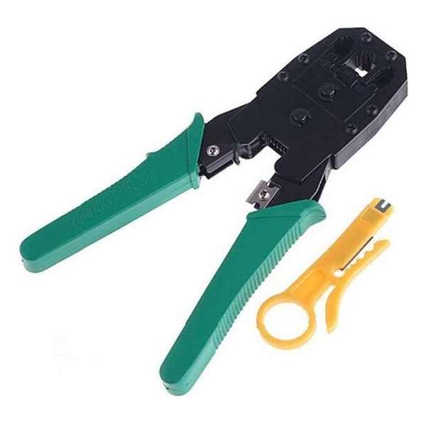 Krimptang UTP Netwerk Kabel Cat5E / Cat6 / RJ11 RJ12 RJ45 Met Kabelstripper & Striptang Krimptang UTP Netwerk Kabel Cat5E / Cat6 / RJ11 RJ12 RJ45 Met Kabelstripper & Striptang