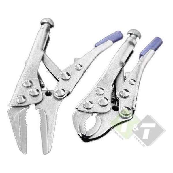Griptangen set, 2 delig, 4 duims griptang, 5 duims puntgriptang Griptangen set, 2 delig, 4 duims griptang, 5 duims puntgriptang