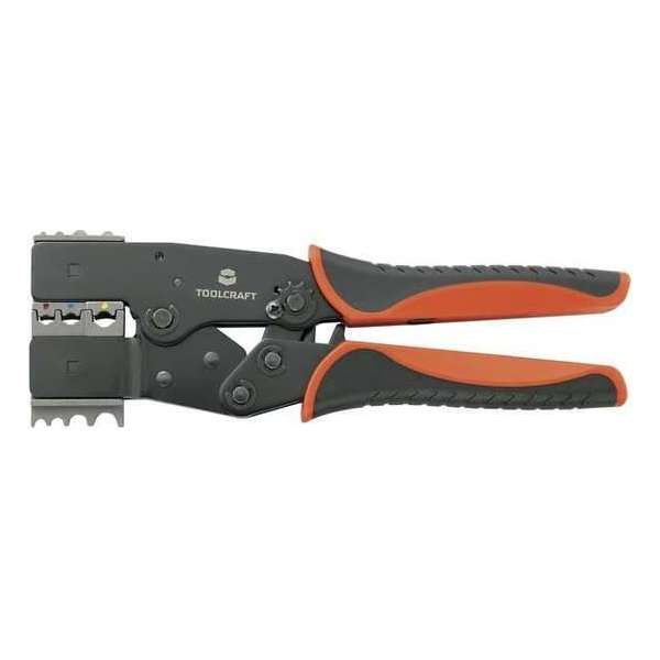 TOOLCRAFT 2-i-1 818644 Krimptang Geïsoleerde platte stekkers, Kabelschoenen, Doorverbinders TOOLCRAFT 2-i-1 818644 Krimptang Geïsoleerde platte stekkers, Kabelschoenen, Doorverbinders