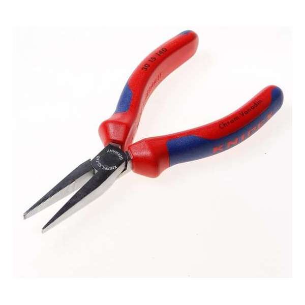 Knipex Langbektang verchroomd platte bek 140mm Knipex Langbektang verchroomd platte bek 140mm