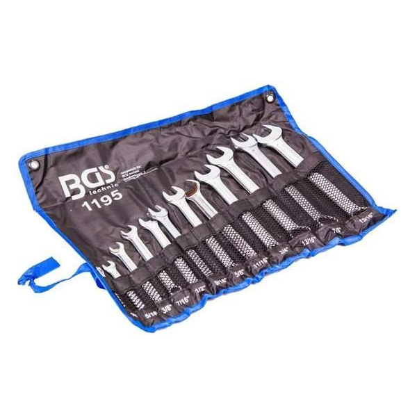 BGS - ring steeksleutelset - 12-delig in inches - Chroom Vanadium staal - gepolijste klauwen BGS - ring steeksleutelset - 12-delig in inches - Chroom Vanadium staal - gepolijste klauwen