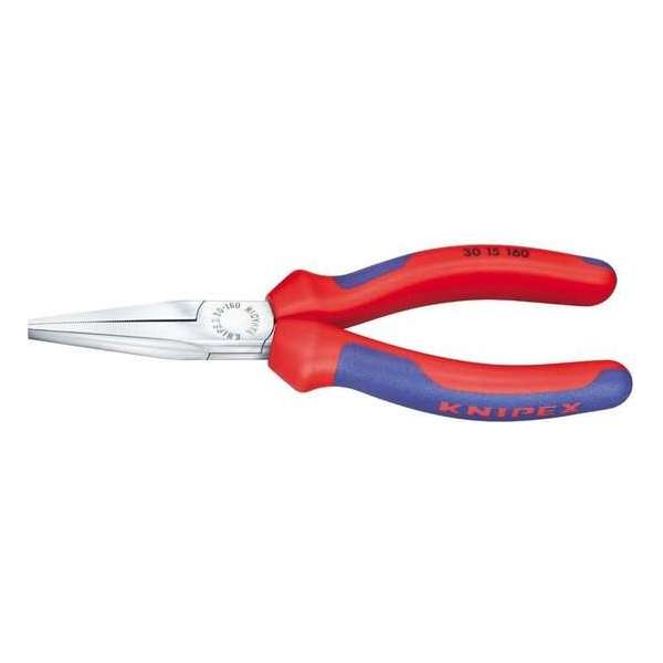 Knipex Langbektang verchroomd platte bek 160mm Knipex Langbektang verchroomd platte bek 160mm