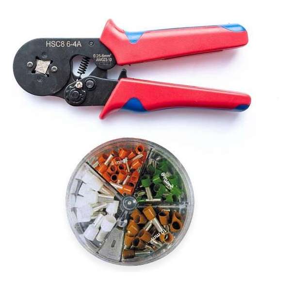 Adereindhulstang 0,25 - 6mm² + Adereindhuls Assortiment B 4 - 16mm² Adereindhulstang 0,25 - 6mm² + Adereindhuls Assortiment B 4 - 16mm²