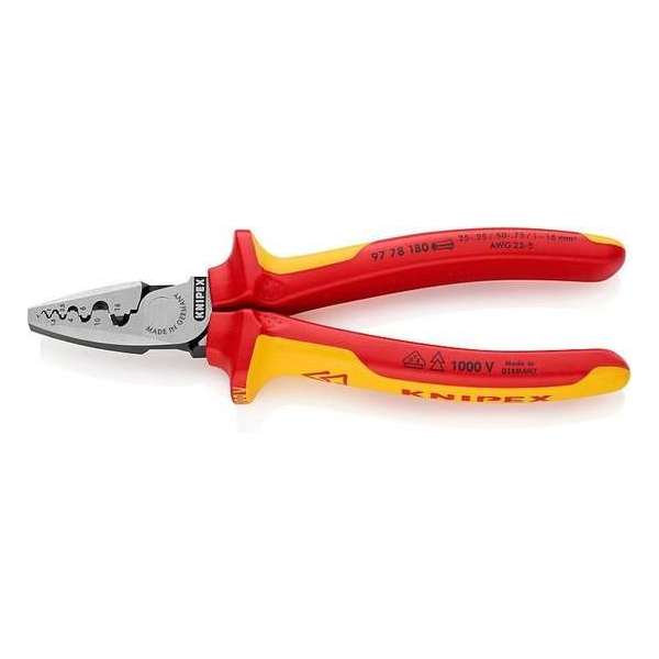 Knipex 97 78 180 Krimptang Adereindhulzen 0.25 tot 16 mm² Knipex 97 78 180 Krimptang Adereindhulzen 0.25 tot 16 mm²