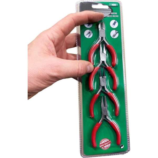 Set van 4 microtangen voor knutselen en hobby's Set van 4 microtangen voor knutselen en hobby's