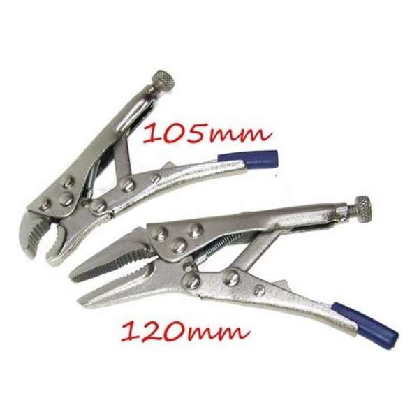 MINI Griptang 2 delige set rechte bek klemtang verstelbaar MINI Griptang 2 delige set rechte bek klemtang verstelbaar