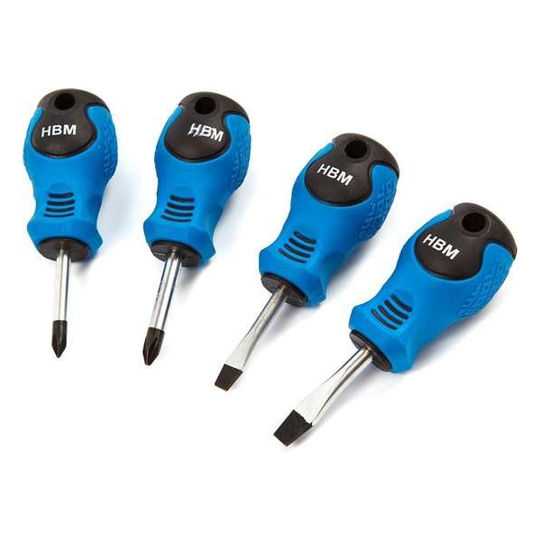 HBM 4 Delige Stubbie Schroevendraaier Set HBM 4 Delige Stubbie Schroevendraaier Set