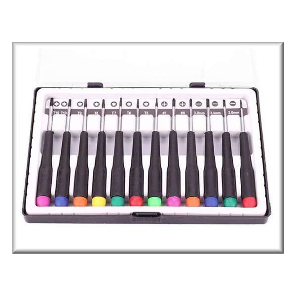 12 stuks Torx-plat-kruis precisie schroevendraaiers 12 stuks Torx-plat-kruis precisie schroevendraaiers