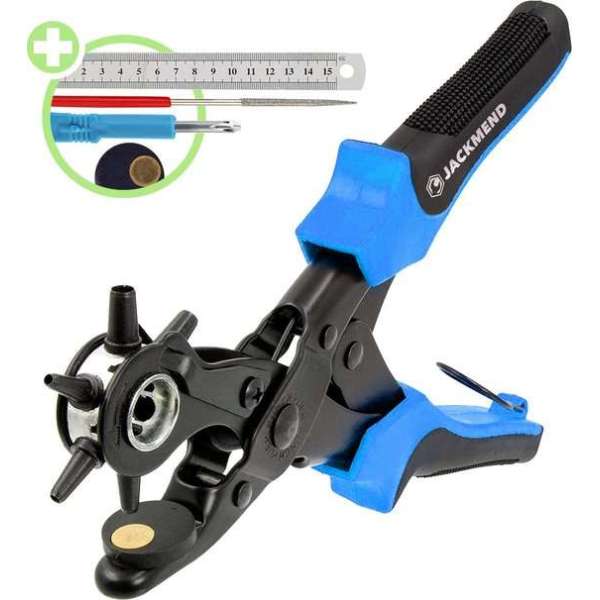 JACKMEND - Revolver Gaatjestang - Incl. Meetlat - Handvat met Antislip JACKMEND - Revolver Gaatjestang - Incl. Meetlat - Handvat met Antislip
