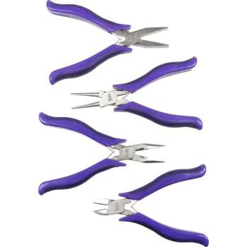 Beadsmith - Beadsmith Ergo 4 delige tangenset met rondbektang, platbektangen en kniptang - Paars