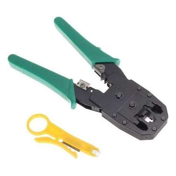A&K Krimptang voor Netwerk Kabels - RJ11, RJ12 en RJ45 Connetoren – Met extra Kabelstripper A&K Krimptang voor Netwerk Kabels - RJ11, RJ12 en RJ45 Connetoren – Met extra Kabelstripper