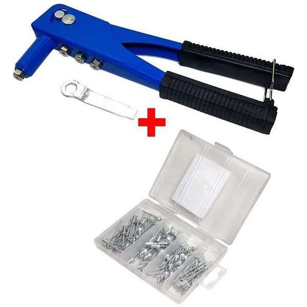 120 Delige Popnagel set + Blindklinktang 25cm popnagel tang met 4 verwisselbare mondstukjes en rubberen handgrepen 120 Delige Popnagel set + Blindklinktang 25cm popnagel tang met 4 verwisselbare mondstukjes en rubberen handgrepen