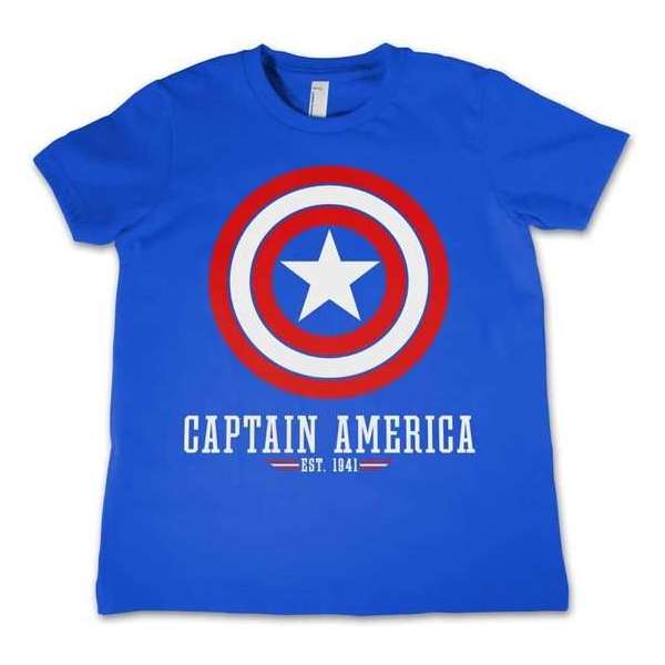 Marvel Captain America Kinder Tshirt -Kids tm 6 jaar- Comics - Logo Blauw Marvel Captain America Kinder Tshirt -Kids tm 6 jaar- Comics - Logo Blauw
