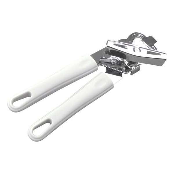 Blikopener flesopener RVS met wit heft Blikopener flesopener RVS met wit heft