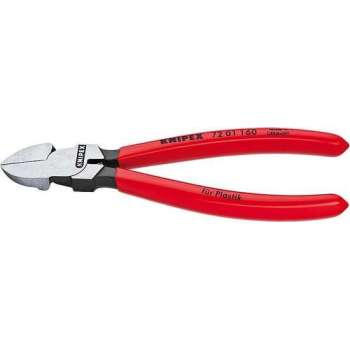 Zijsnijtang, kunst. 180mm z. facet, Knipex