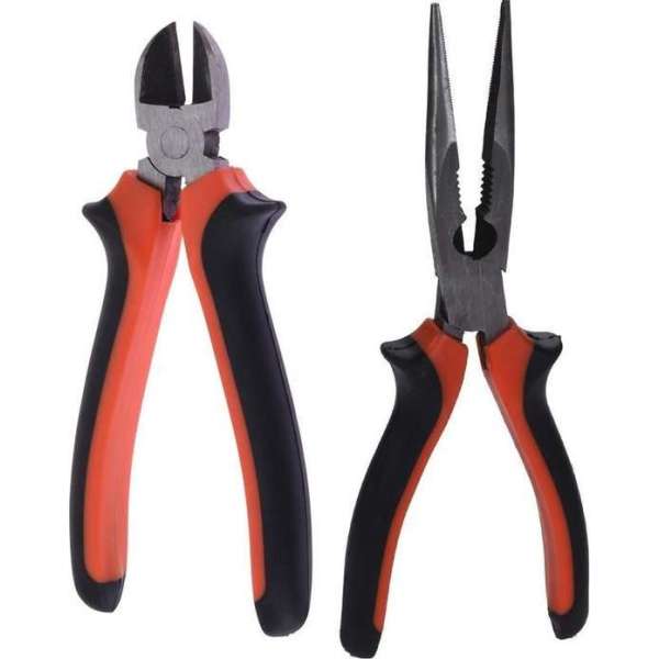 Zijkniptang 15 cm met langbektang 20 cm klusbenodigdheden - Klusbenodigdheden - Gereedschap - Tangen set Zijkniptang 15 cm met langbektang 20 cm klusbenodigdheden - Klusbenodigdheden - Gereedschap - Tangen set