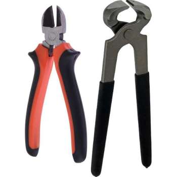 Zijkniptang 15 cm met nijptang 20 cm klusbenodigdheden - Klusbenodigdheden - Gereedschap - Tangen set