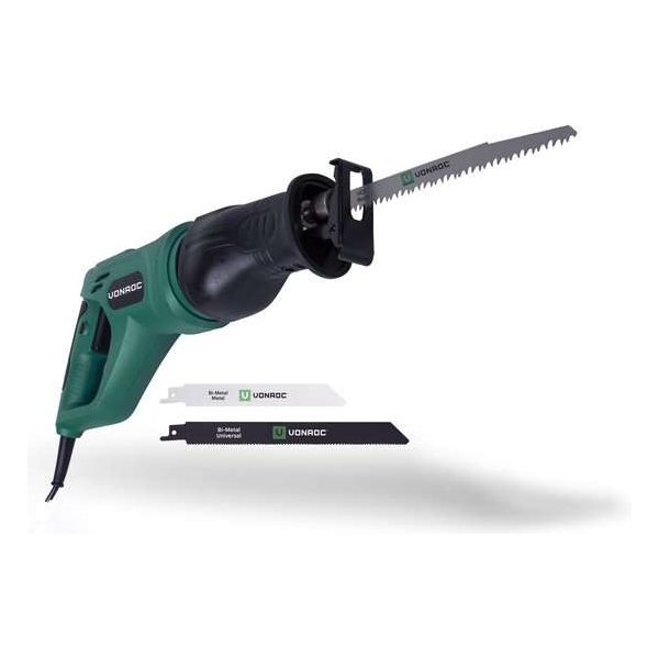 VONROC Reciprozaag – 900W – Draaibaar handvat – Incl. 3 zaagbladen voor hout & metaal VONROC Reciprozaag – 900W – Draaibaar handvat – Incl. 3 zaagbladen voor hout & metaal