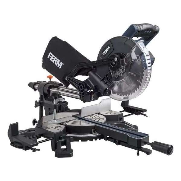 FERM Kantelbare radiaal afkortzaag, 1500W, Ø210mm – Lasergeleiding – incl. 48T TCT zaagblad, zijsteunen en stofzuigeraansluiting FERM Kantelbare radiaal afkortzaag, 1500W, Ø210mm – Lasergeleiding – incl. 48T TCT zaagblad, zijsteunen en stofzuigeraansluiting