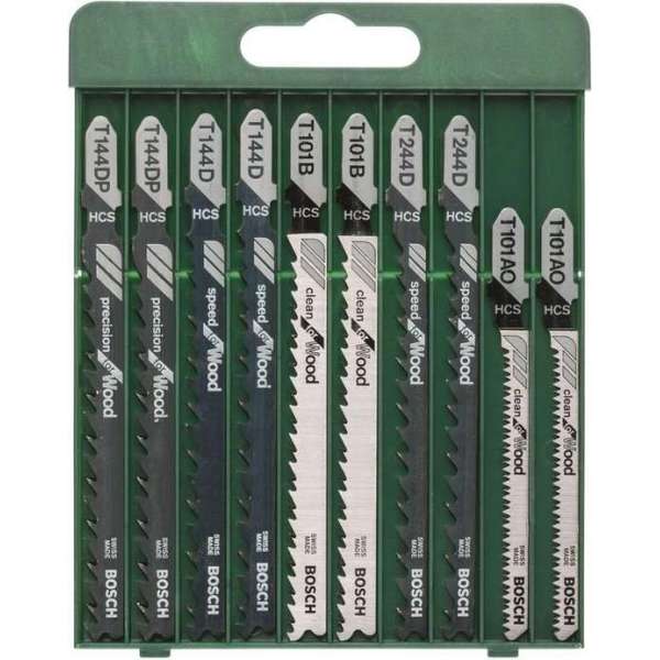 Bosch Decoupeerzaagbladen Set - 10-delig - Voor zagen in hout Bosch Decoupeerzaagbladen Set - 10-delig - Voor zagen in hout