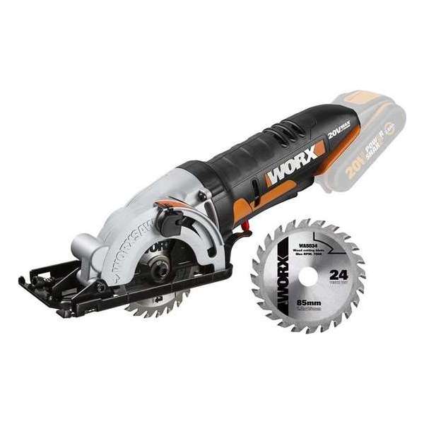 WORX WX527.9 accu cirkelzaag Worxsaw 20V solo hout metaal keramiek kunststof WORX WX527.9 accu cirkelzaag Worxsaw 20V solo hout metaal keramiek kunststof