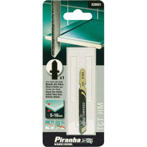 Piranha Decoupeerzaagblad Keramiek, fijn, recht, 10 T-Aansluiting X26051 Piranha Decoupeerzaagblad Keramiek, fijn, recht, 10 T-Aansluiting X26051