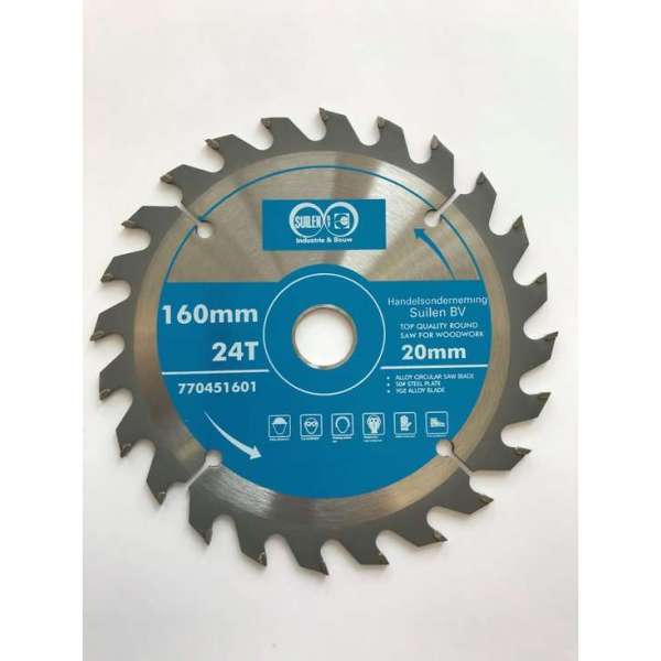 Suilen Zaagblad voor hout 160 mm 24 tanden asgat 20 Suilen Zaagblad voor hout 160 mm 24 tanden asgat 20