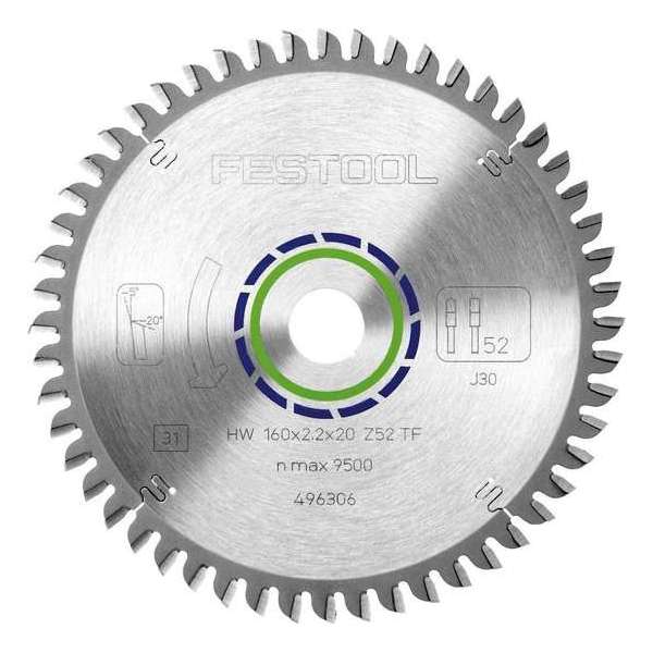 Festool 496306 / 160x2,2x20 TF52 Cirkelzaagblad - 160 x 20 x 52T - Aluminium Festool 496306 / 160x2,2x20 TF52 Cirkelzaagblad - 160 x 20 x 52T - Aluminium