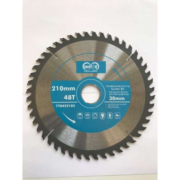 Suilen Zaagblad voor hout 210 mm 48 Tanden asgat 30 mm Suilen Zaagblad voor hout 210 mm 48 Tanden asgat 30 mm