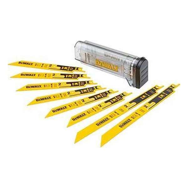 DeWalt DT2446 8-Delige set afbreek reciprozaagbladen in Casette DeWalt DT2446 8-Delige set afbreek reciprozaagbladen in Casette
